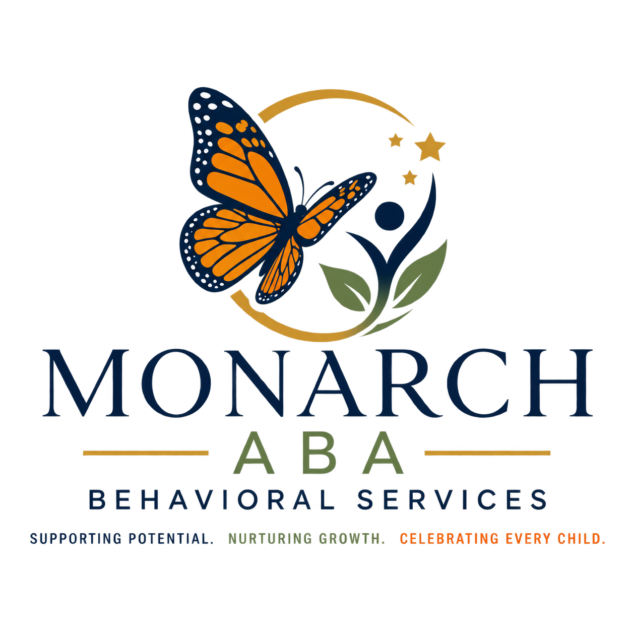 Monarch ABA Behavioral Services. Supporting Potential. Nurturing Growth. Celebrating Every Child.